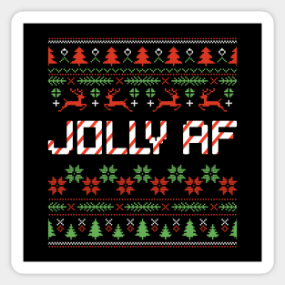 Funny Christmas Jolly AF ugly christmas sweater Sticker